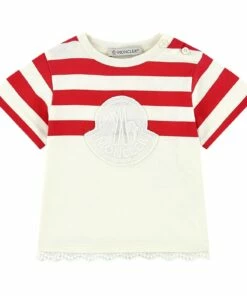 Abito Striped Dress White Moncler Fashion Teen, Baby, Children