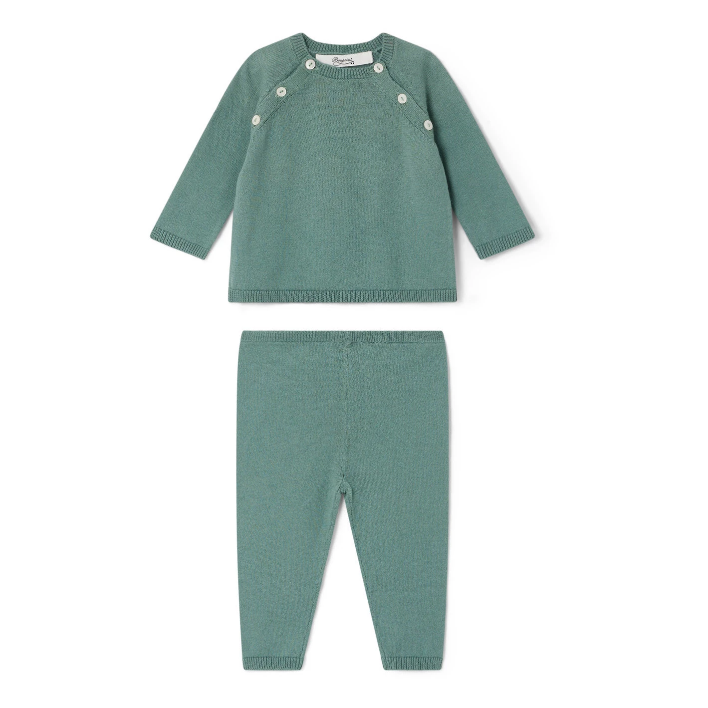 Abricota Leggings + Jumper Sage Bonpoint Fashion Baby 1 Abricota Leggings + Jumper Sage Bonpoint Fashion Baby