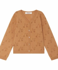 Agati Openwork Cardigan Ochre Bonpoint Fashion Baby