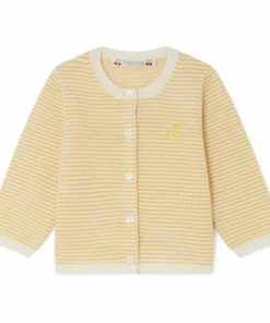 Aila Merino Wool Cardigan Yellow Bonpoint Fashion Baby