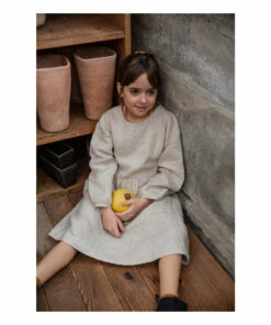 Alma Linen Dress Light grey Matona Fashion Baby, Children -Baby Tops Elegant Store alma linen dress light grey matona fashion baby children 2