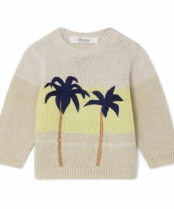 Almire Embroidered Jumper Pale yellow Bonpoint Fashion Baby