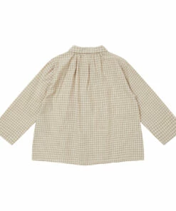 Aloe Checked Shirt Ecru Caramel Fashion Baby, Children -Baby Tops Elegant Store aloe checked shirt ecru caramel fashion baby children 2