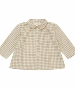 Aloe Checked Shirt Ecru Caramel Fashion Baby, Children -Baby Tops Elegant Store aloe checked shirt ecru caramel fashion baby children 3