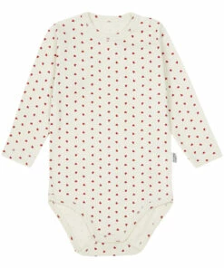 Aloe Organic Cotton Cherry Babygrow Ecru Poudre Organic Fashion Baby