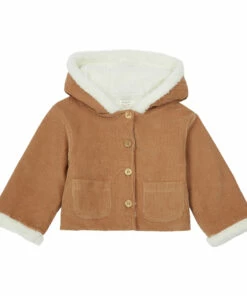Andrea Sherpa-Lined Corduroy Coat Dusty Pink Marlot Paris Fashion Baby, Children