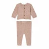 Angelou Leggings + Cardigan Dusty Pink Bonpoint Fashion Baby