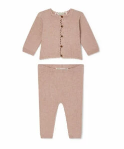 Angelou Leggings + Cardigan Dusty Pink Bonpoint Fashion Baby
