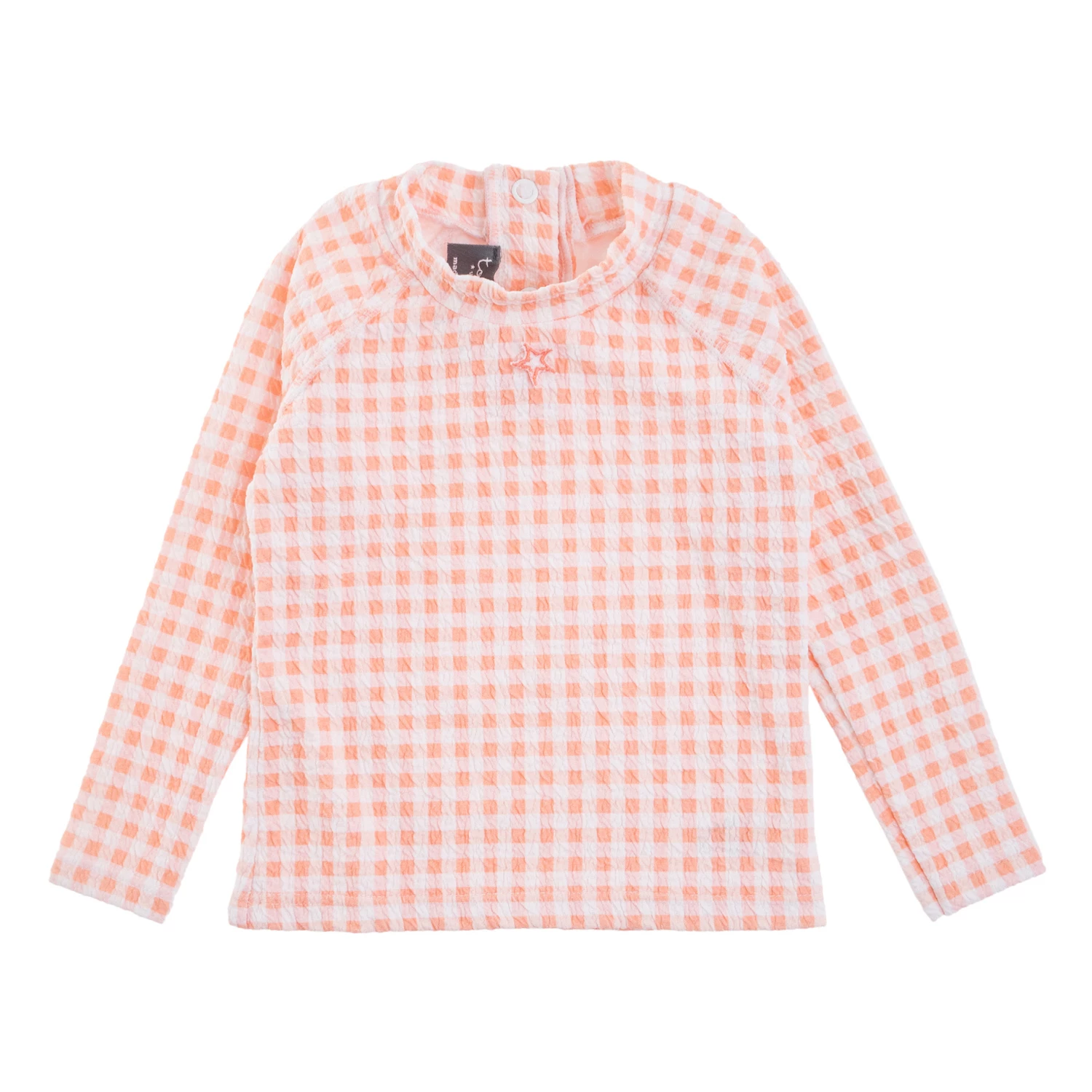 Anti-UV Gingham T-shirt Pink Tocoto Vintage Fashion Baby, Children 1 Anti-UV Gingham T-shirt Pink Tocoto Vintage Fashion Baby, Children