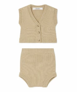 Atalina Bloomers + Vest Beige Bonpoint Fashion Baby