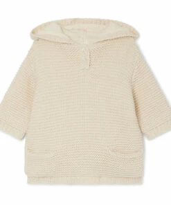 Atexane Woollen Hoodie Ecru Bonpoint Fashion Baby