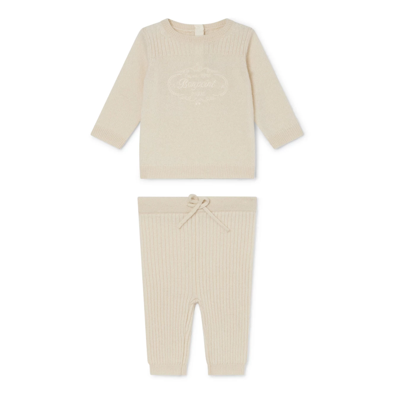 Atimy Leggings + Embroidered Jumper Cream Bonpoint Fashion Baby 1 Atimy Leggings + Embroidered Jumper Cream Bonpoint Fashion Baby