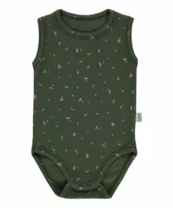 Auline Organic Cotton Playsuit Dark green Poudre Organic Fashion Baby