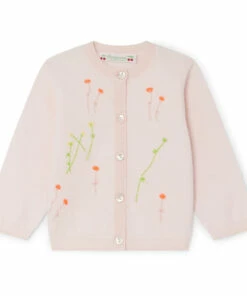 Ayla Embroidered Cardigan Pale pink Bonpoint Fashion Baby