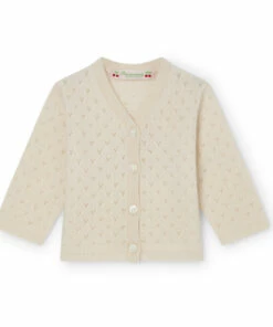 Azia Cashmere Cardigan Ecru Bonpoint Fashion Baby