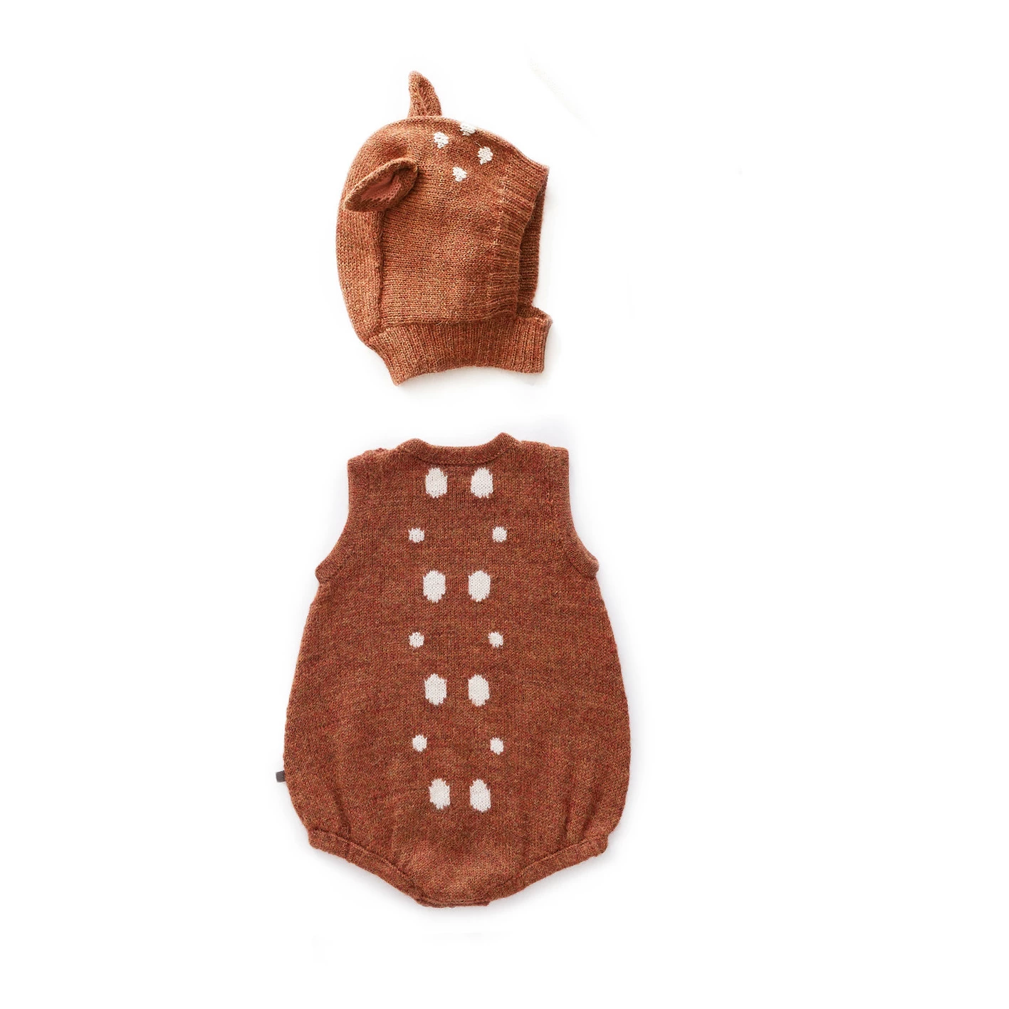Baby Alpaca Bambi Romper Brown Oeuf NYC Fashion Baby 3 Baby Alpaca Bambi Romper Brown Oeuf NYC Fashion Baby - Image 3