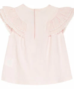 Baby Frill T-shirt Pale pink Tartine et Chocolat Fashion Baby 5 Baby Frill T-shirt Pale pink Tartine et Chocolat Fashion Baby -Baby Tops Elegant Store baby frill t shirt pale pink tartine et chocolat fashion baby 2