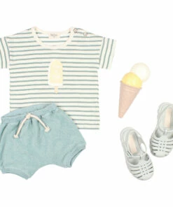 Baby Organic Cotton Terry Cloth Shorts Green water Búho Fashion Baby -Baby Tops Elegant Store baby organic cotton terry cloth shorts green water b uacute ho fashion baby 2