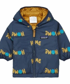 Baby Reversible Down Hoodie Navy blue Patagonia Fashion Baby, Children