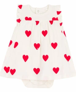 Backa Organic Cotton Dress Red Petit Bateau Fashion Baby