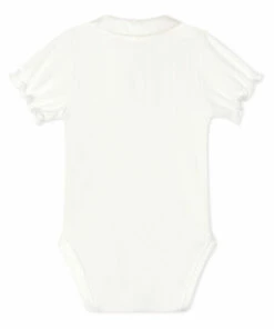 Bacome Organic Cotton Baby Bodysuit White Petit Bateau Fashion Baby -Baby Tops Elegant Store bacome organic cotton baby bodysuit white petit bateau fashion baby 2