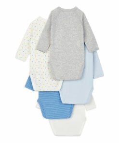 Badelin Organic Cotton Baby Bodysuits - Set of 5 Blue Petit Bateau Fashion Baby 5 Badelin Organic Cotton Baby Bodysuits - Set of 5 Blue Petit Bateau Fashion Baby -Baby Tops Elegant Store badelin organic cotton baby bodysuits set of 5 blue petit bateau fashion baby 2