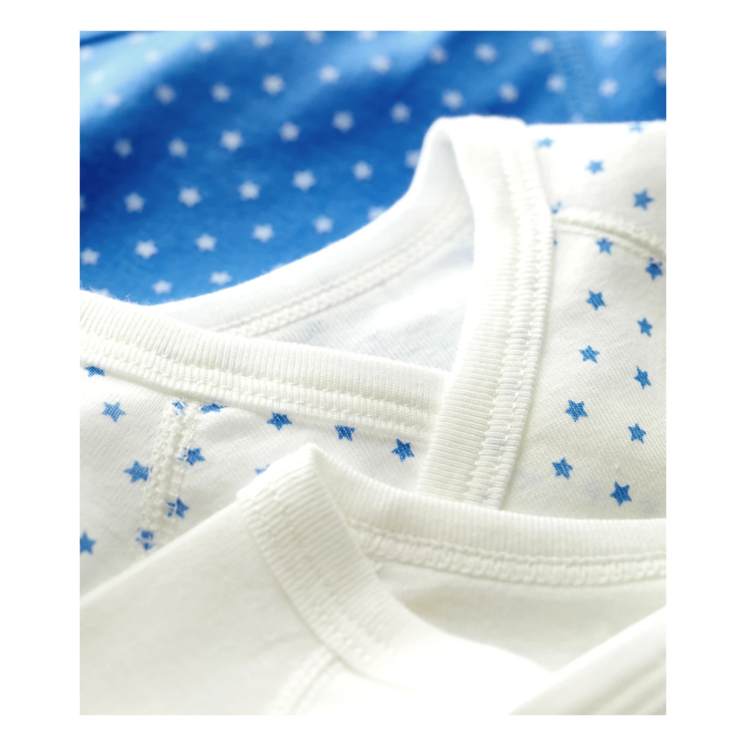 Badigeons Organic Cotton Baby Bodysuits - Set of 3 Blue Petit Bateau Fashion Baby 2 Badigeons Organic Cotton Baby Bodysuits - Set of 3 Blue Petit Bateau Fashion Baby - Image 2