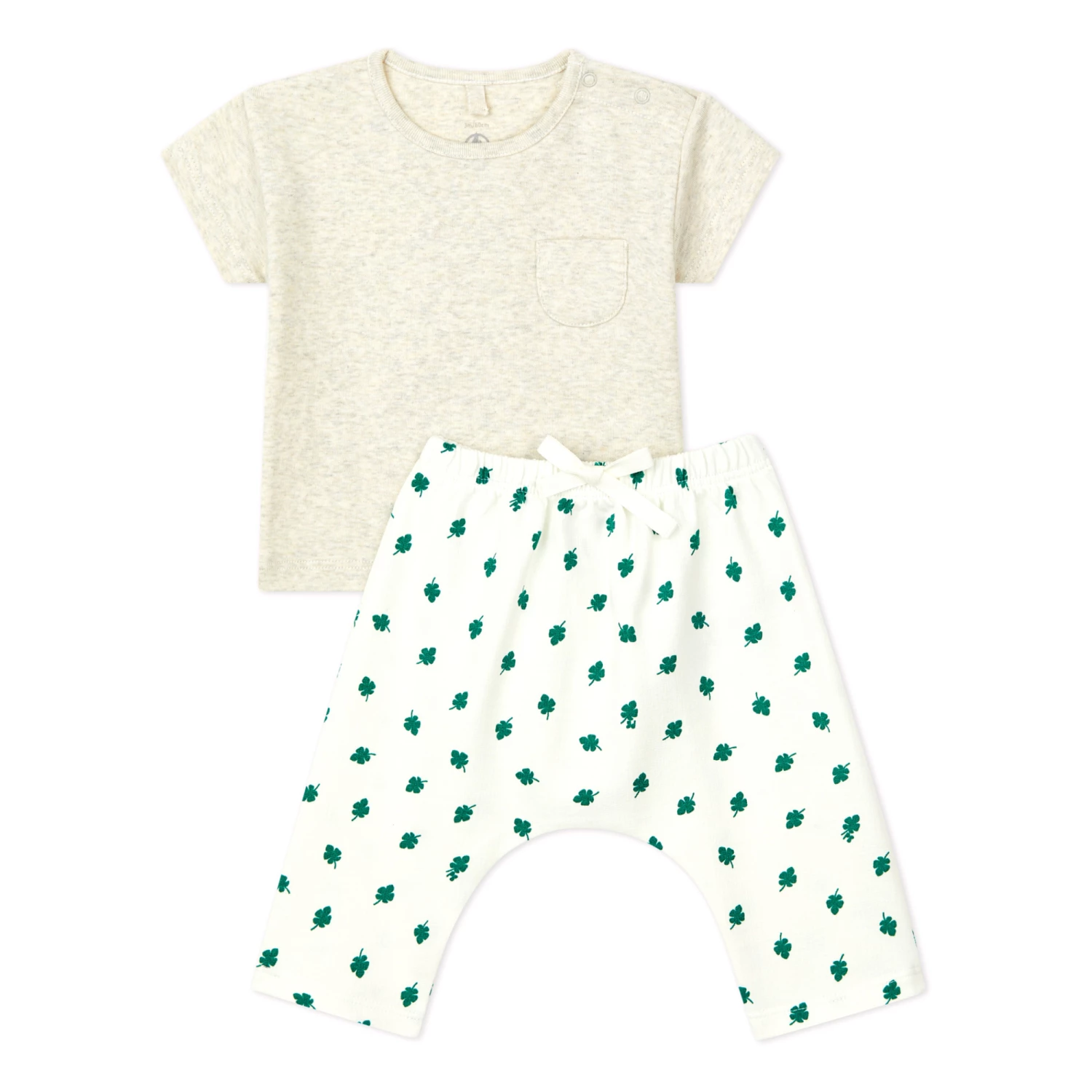 Baignada Organic Cotton Top and Bottom Set White Petit Bateau Fashion Baby 3 Baignada Organic Cotton Top and Bottom Set White Petit Bateau Fashion Baby - Image 3