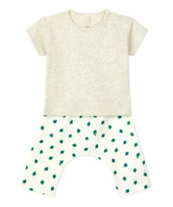 Baignada Organic Cotton Top and Bottom Set White Petit Bateau Fashion Baby