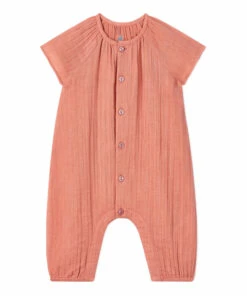 Balade Organic Cotton Jumpsuit Powder pink Petit Bateau Fashion Baby