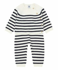 Baleares Knit Ensemble Navy blue Petit Bateau Fashion Baby