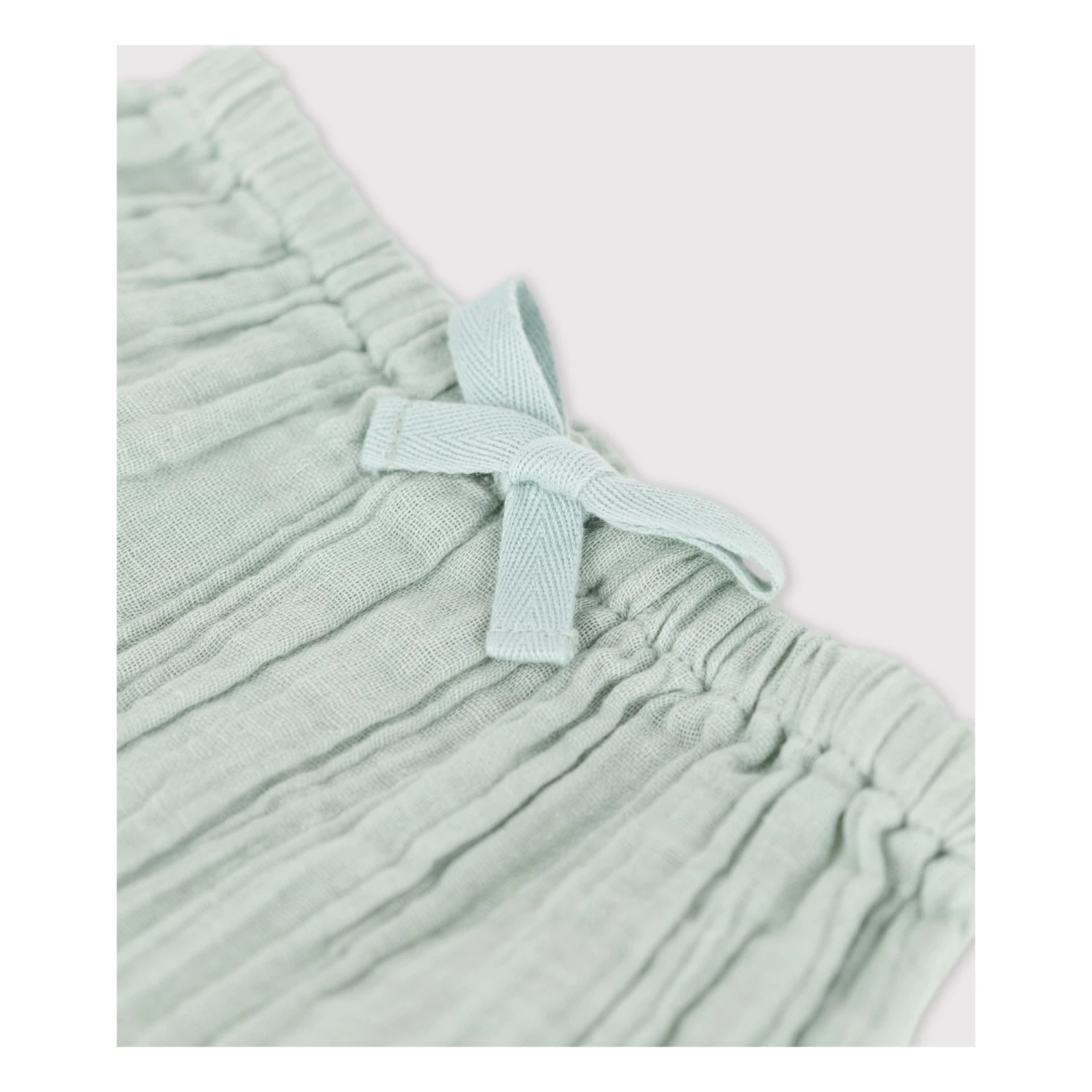 Bali Organic Cotton Muslin Trousers Green Petit Bateau Fashion Baby 2 Bali Organic Cotton Muslin Trousers Green Petit Bateau Fashion Baby - Image 2