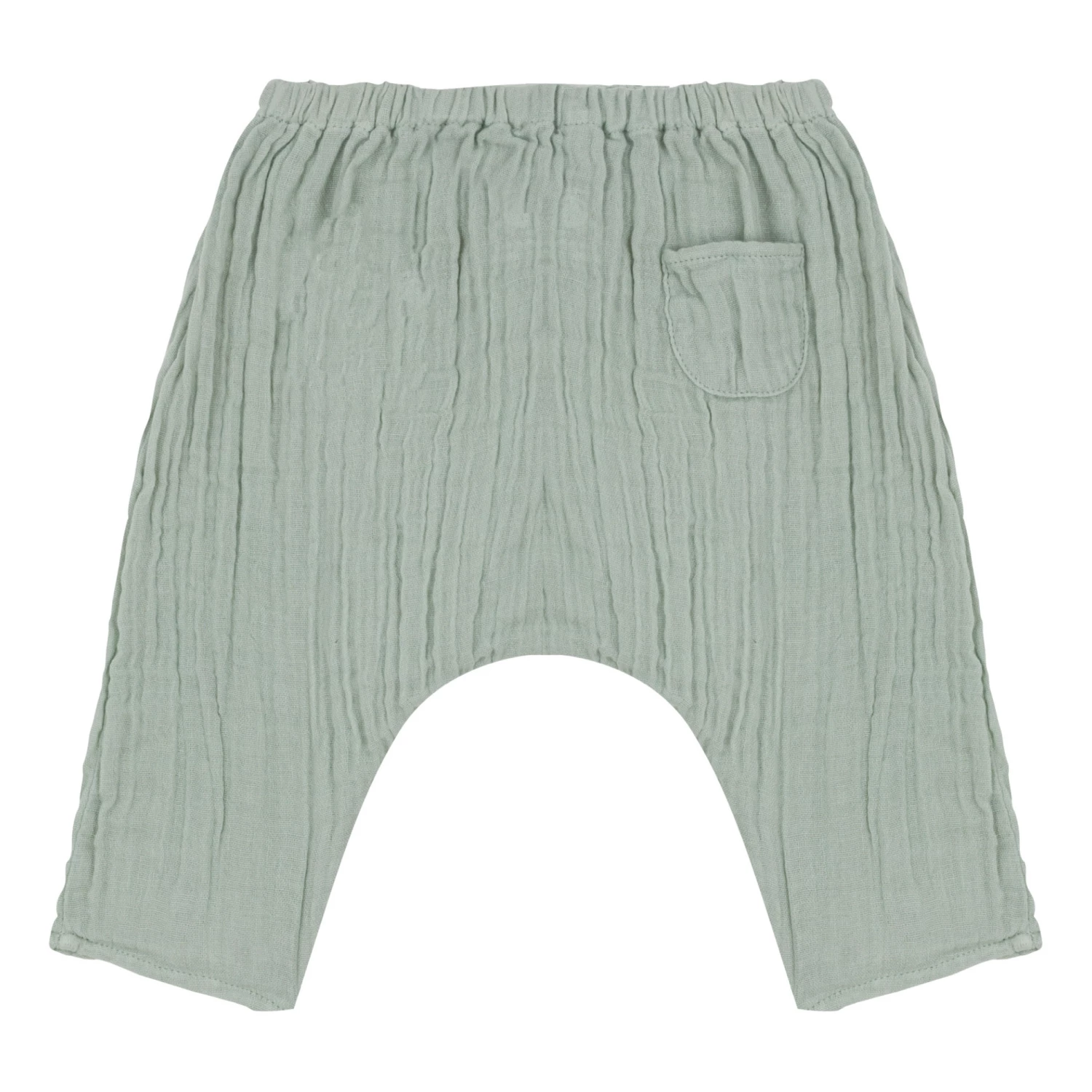 Bali Organic Cotton Muslin Trousers Green Petit Bateau Fashion Baby 3 Bali Organic Cotton Muslin Trousers Green Petit Bateau Fashion Baby - Image 3
