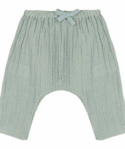 Bali Organic Cotton Muslin Trousers Green Petit Bateau Fashion Baby