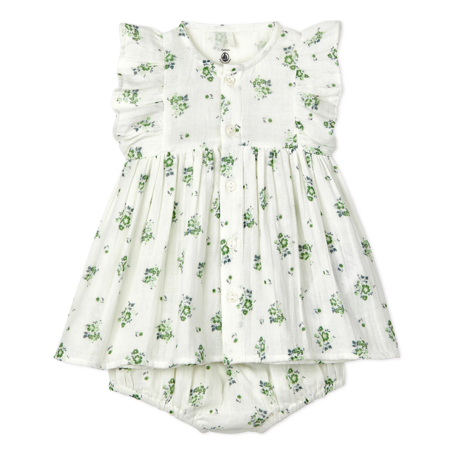 Balila Organic Cotton Dress and Bloomers Green Petit Bateau Fashion Baby 1 Balila Organic Cotton Dress and Bloomers Green Petit Bateau Fashion Baby