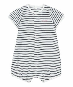Baloe Organic Cotton Playsuit Blue Petit Bateau Fashion Baby