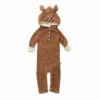 Bambi Baby Alpaca Hooded Playsuit Brown Oeuf NYC Fashion Baby, Children