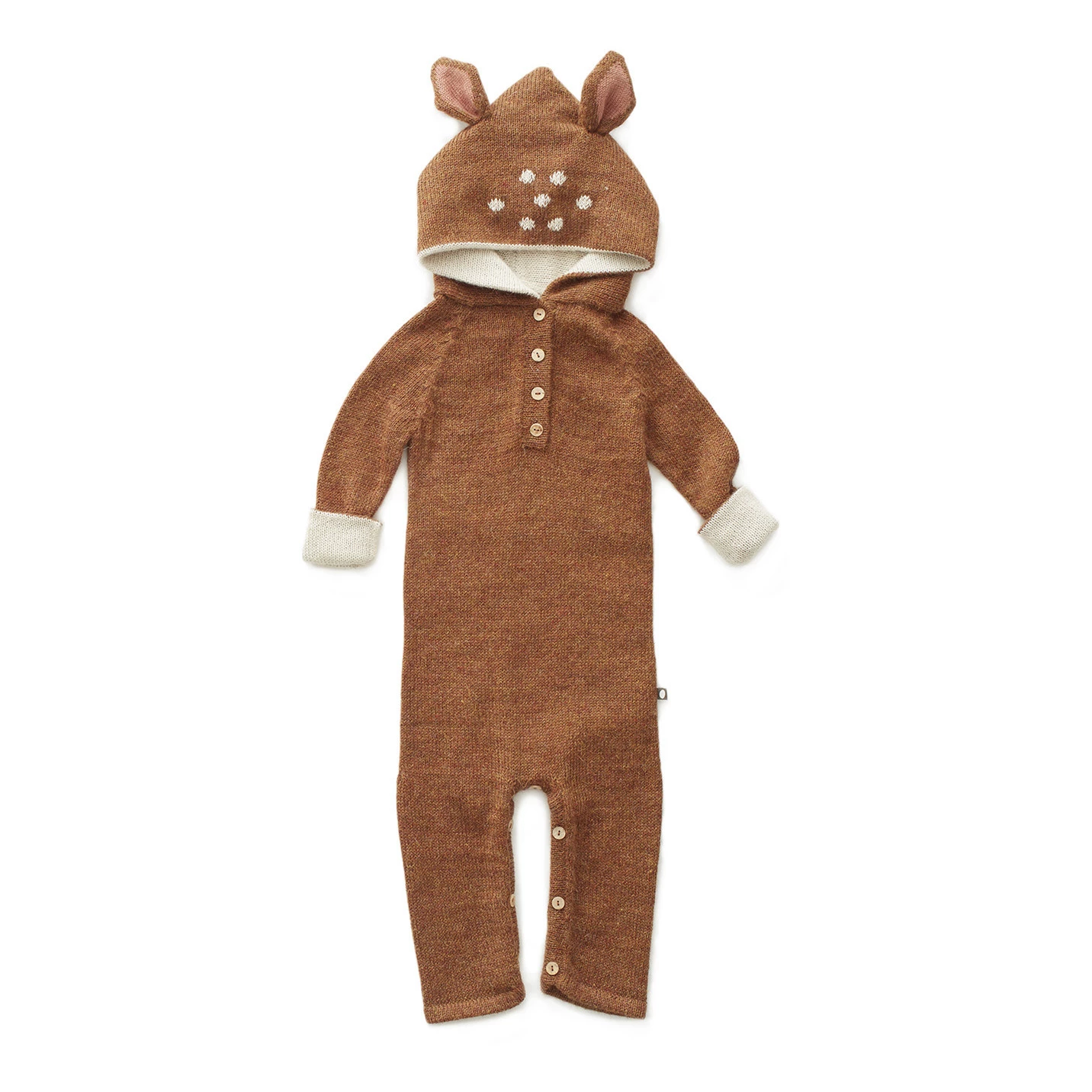 Bambi Baby Alpaca Hooded Playsuit Brown Oeuf NYC Fashion Baby, Children 1 Bambi Baby Alpaca Hooded Playsuit Brown Oeuf NYC Fashion Baby, Children