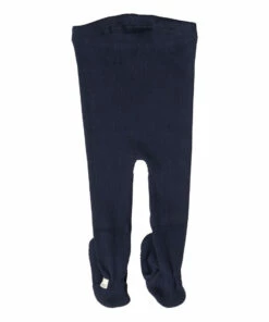 Bamse Silk and Cotton Leggings with Booties Navy blue Minimalisma Fashion Baby -Baby Tops Elegant Store bamse silk and cotton leggings with bootiesbamse silk and cotton leggings with booties navy blue minimalisma fashion baby 2