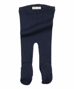 Bamse Silk and Cotton Leggings with Booties Navy blue Minimalisma Fashion Baby