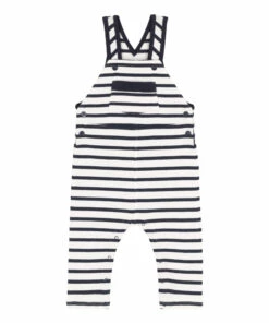 Bapteme Organic Cotton Overalls Navy blue Petit Bateau Fashion Baby
