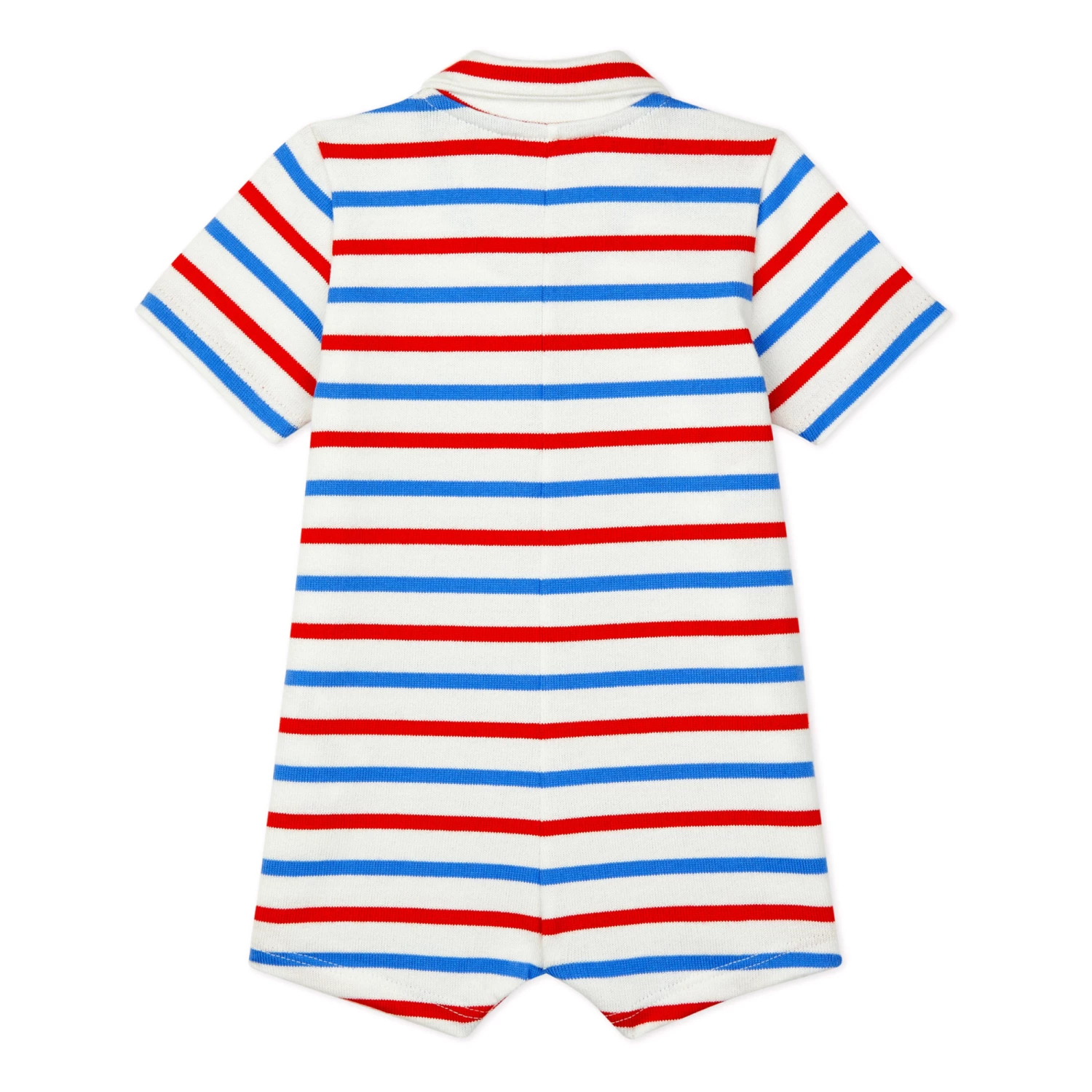 Bar Playsuit White Petit Bateau Fashion Baby 3 Bar Playsuit White Petit Bateau Fashion Baby - Image 3