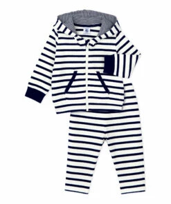 Barber Organic Cotton Set Navy blue Petit Bateau Fashion Baby