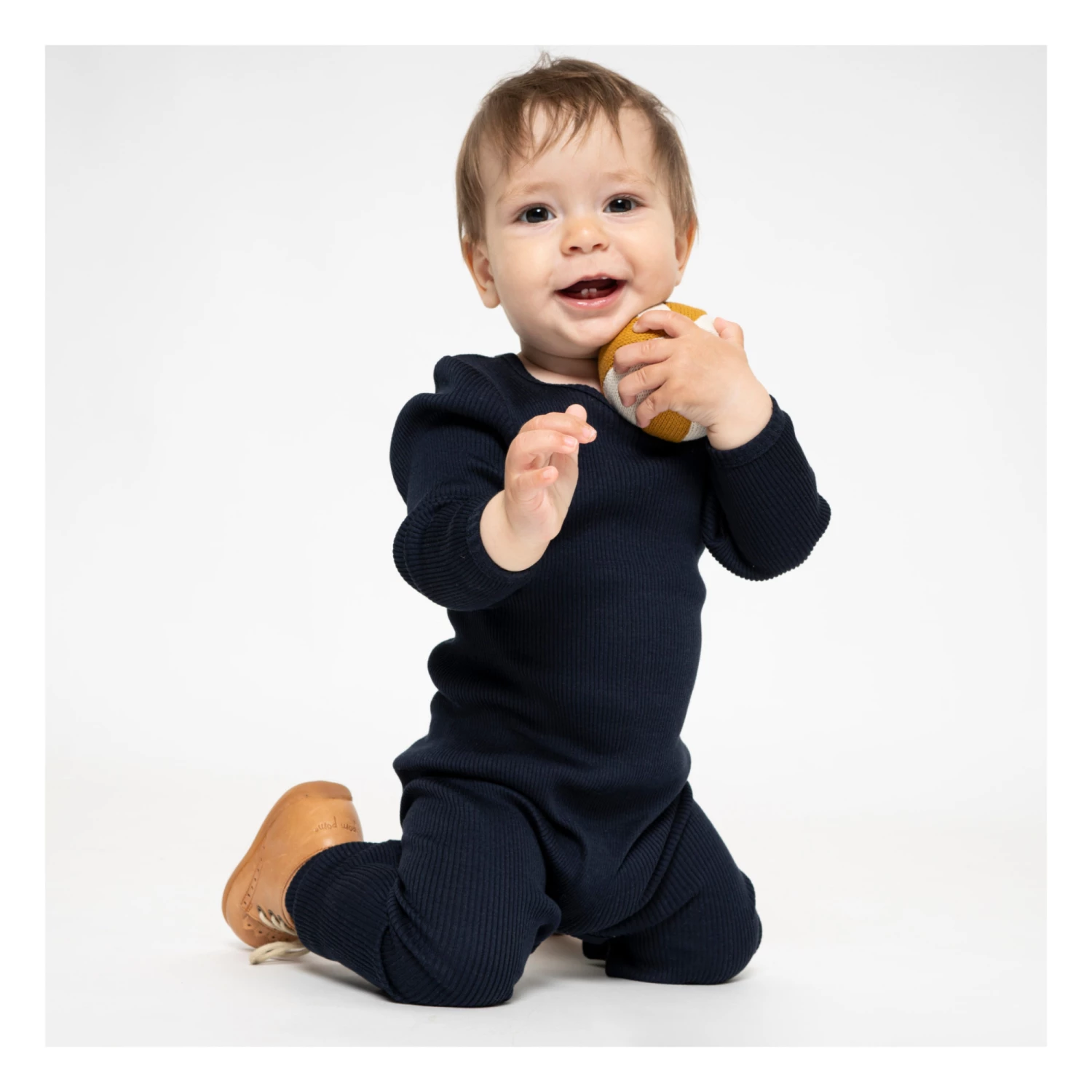 Barn Silk Pyjamas Navy blue Minimalisma Fashion Baby 2 Barn Silk Pyjamas Navy blue Minimalisma Fashion Baby - Image 2