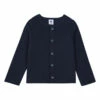 Basic Organic Cotton Cardigan Navy blue Petit Bateau Fashion Baby