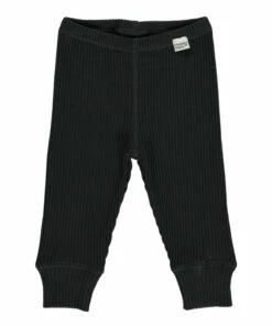 Basil Organic Cotton Ribbed Leggings Black Poudre Organic Fashion Baby, Children