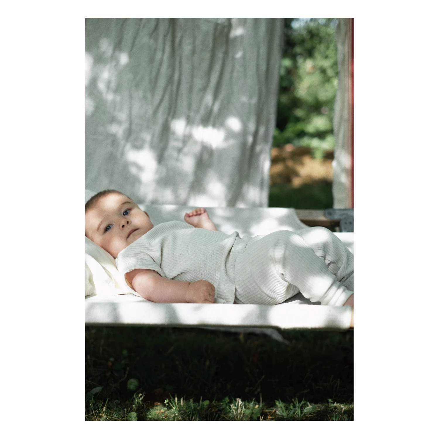 Basil Organic Cotton Ribbed Leggings Off white Poudre Organic Fashion Baby, Children 2 Basil Organic Cotton Ribbed Leggings Off white Poudre Organic Fashion Baby, Children - Image 2