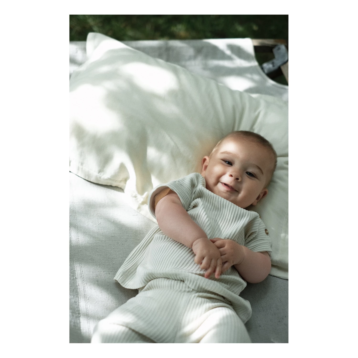 Basil Organic Cotton Ribbed Leggings Off white Poudre Organic Fashion Baby, Children 4 Basil Organic Cotton Ribbed Leggings Off white Poudre Organic Fashion Baby, Children - Image 4