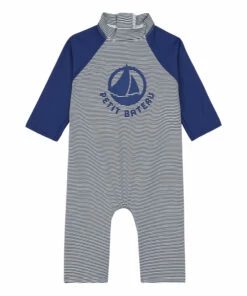Batacla Anti-UV Jumpsuit Navy blue Petit Bateau Fashion Baby