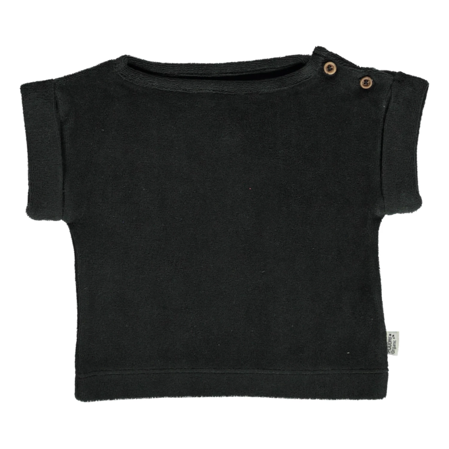 Bay Leaf Organic Cotton Terry Cloth T-shirt Black Poudre Organic Fashion Baby 1 Bay Leaf Organic Cotton Terry Cloth T-shirt Black Poudre Organic Fashion Baby